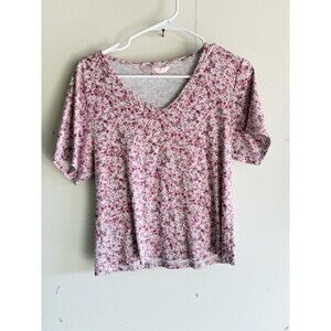 Vintage Y2K Victoria’s Secret Pink Floral Cotton Top Womens XL